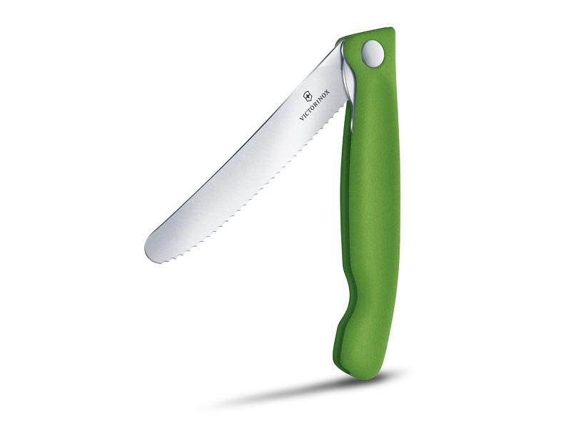 Couteau pliant office lame dentée Victorinox Swissclassic - manche 13 cm vert