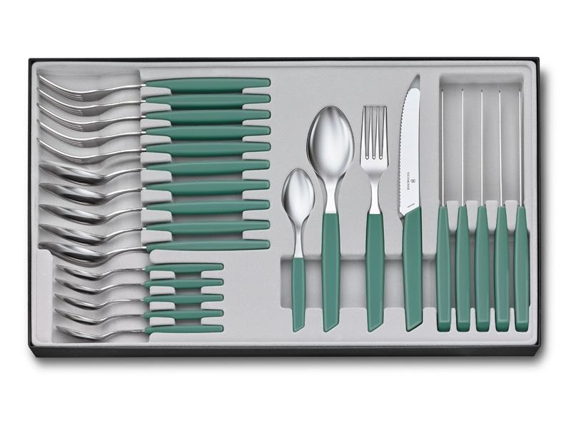 Ménagère 24 pièces VICTORINOX SWISS MODERN table vert sauge